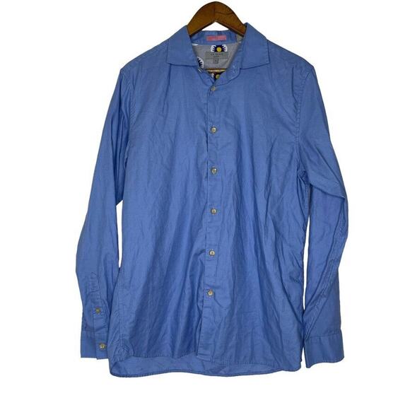 Ted Baker Other - Ted Baker London Light Blue Dotted Print Long Sleeve Shirt Size 4 Large Men's